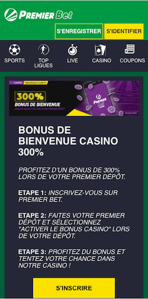 Premier Bet bonus de bienvenue - Les codes de Premier Bet