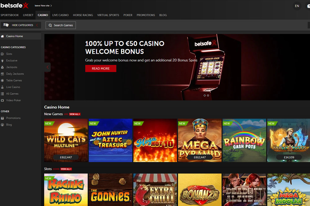 Review of online casino Betsafe.com - Casino Israel