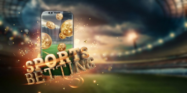 Золотая надпись sports betting на смартфоне на фоне стадиона ...